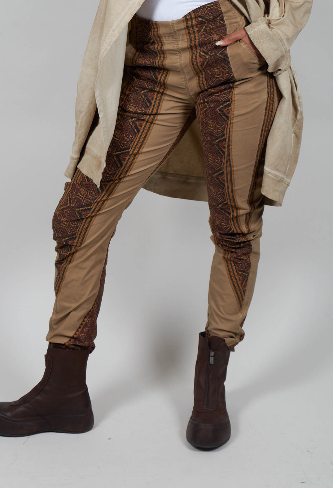 Slim Fit Trousers in Clay Cloud Stripe  - 2390101