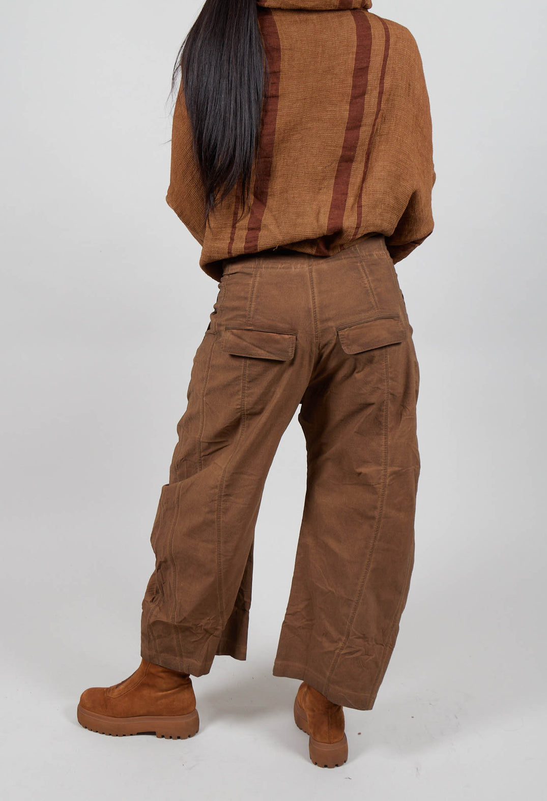 Pull On Barrel Leg Trousers in Dakar Cloud - 2390122