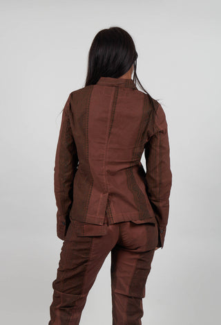 Fitted Jacket in Henna Cloud Stripe - 2391106