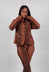Fitted Jacket in Terracotta Cloud Stripe  - 2391106