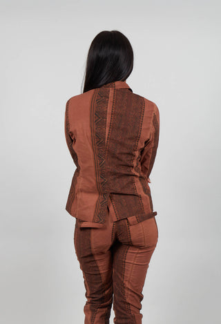 Fitted Jacket in Terracotta Cloud Stripe  - 2391106