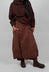 Wide Leg Button Detail Trousers in Henna Cloud  - 2390127