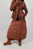 Wide Leg Button Detail Trousers in Terracotta Cloud  - 2390127