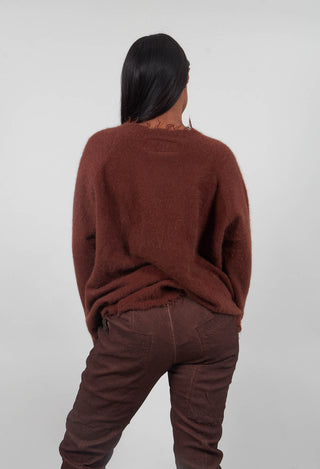 Oversized Raw Edge Jumper in Henna  - 2440701