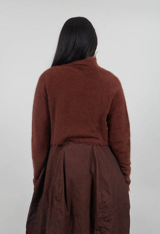 Cropped Raw Edge Jumper in Henna  - 2440702
