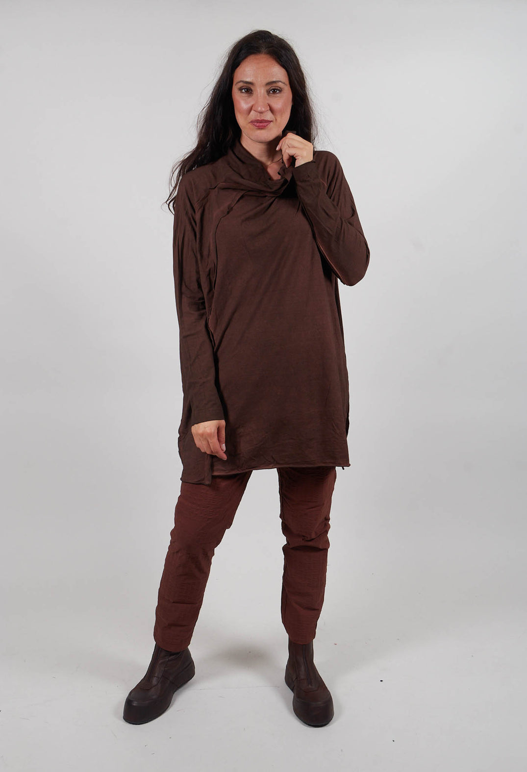 Longline Jersey Top in Henna Cloud   - 2560505