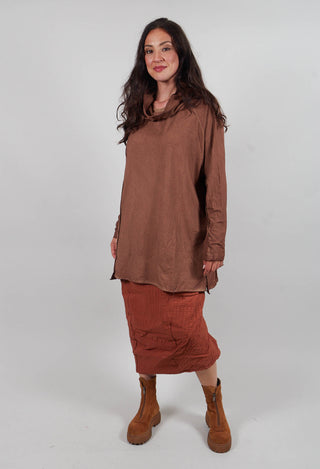 Longline Jersey Top in Terracotta Cloud  - 2560505