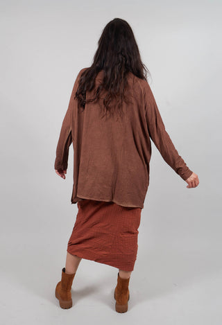 Longline Jersey Top in Terracotta Cloud  - 2560505