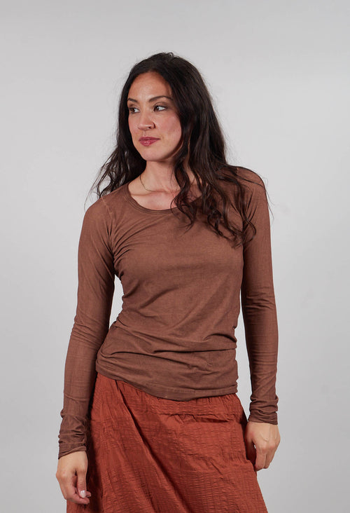 Long Sleeve T-Shirt in Terracotta Cloud  - 2560509