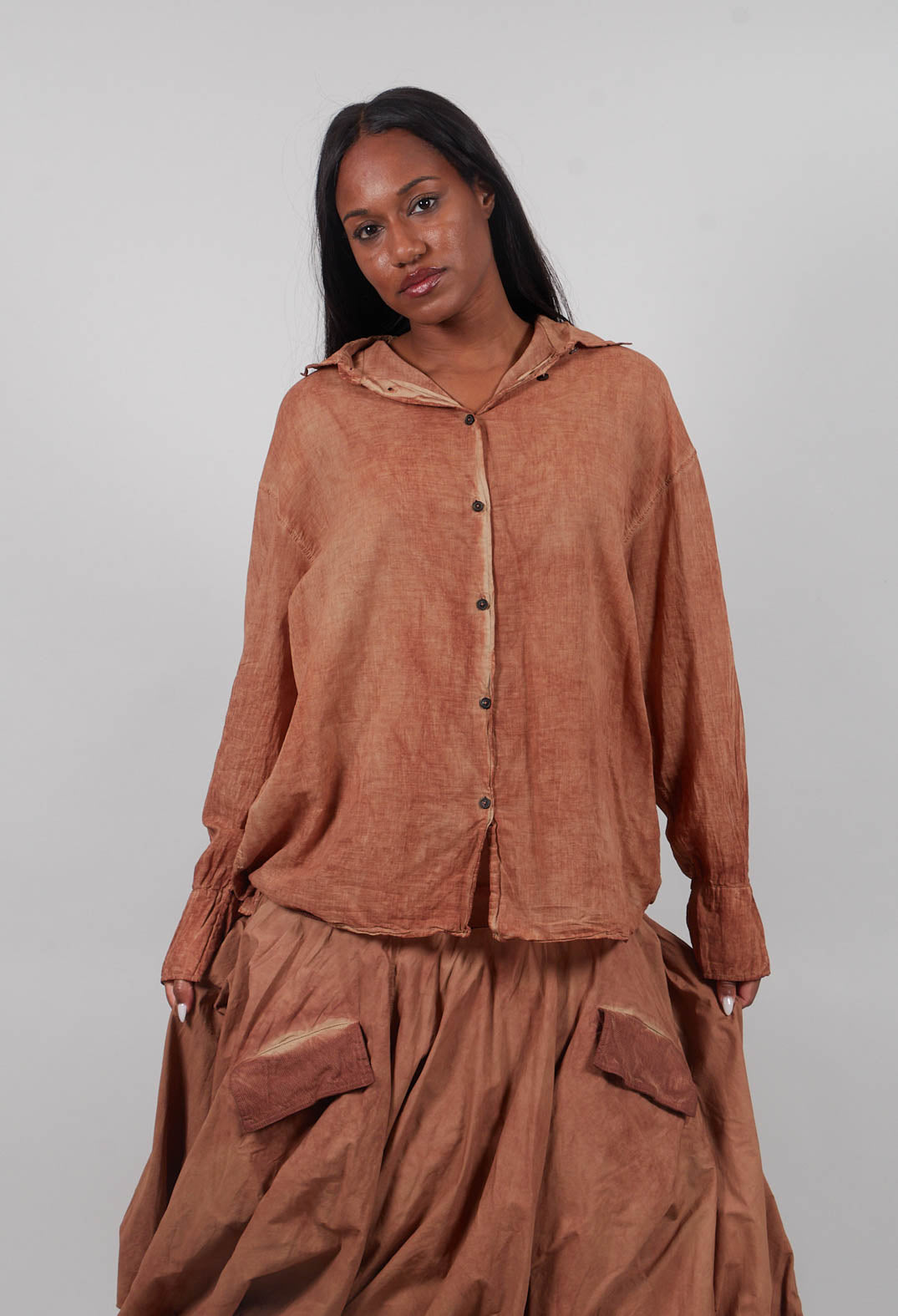 Relaxed Fit Shirt in Terracotta Cloud  - 2580401