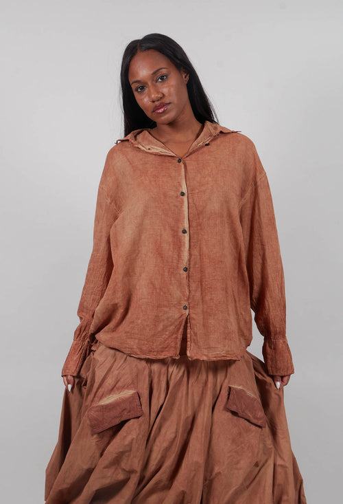 Relaxed Fit Shirt in Terracotta Cloud  - 2580401