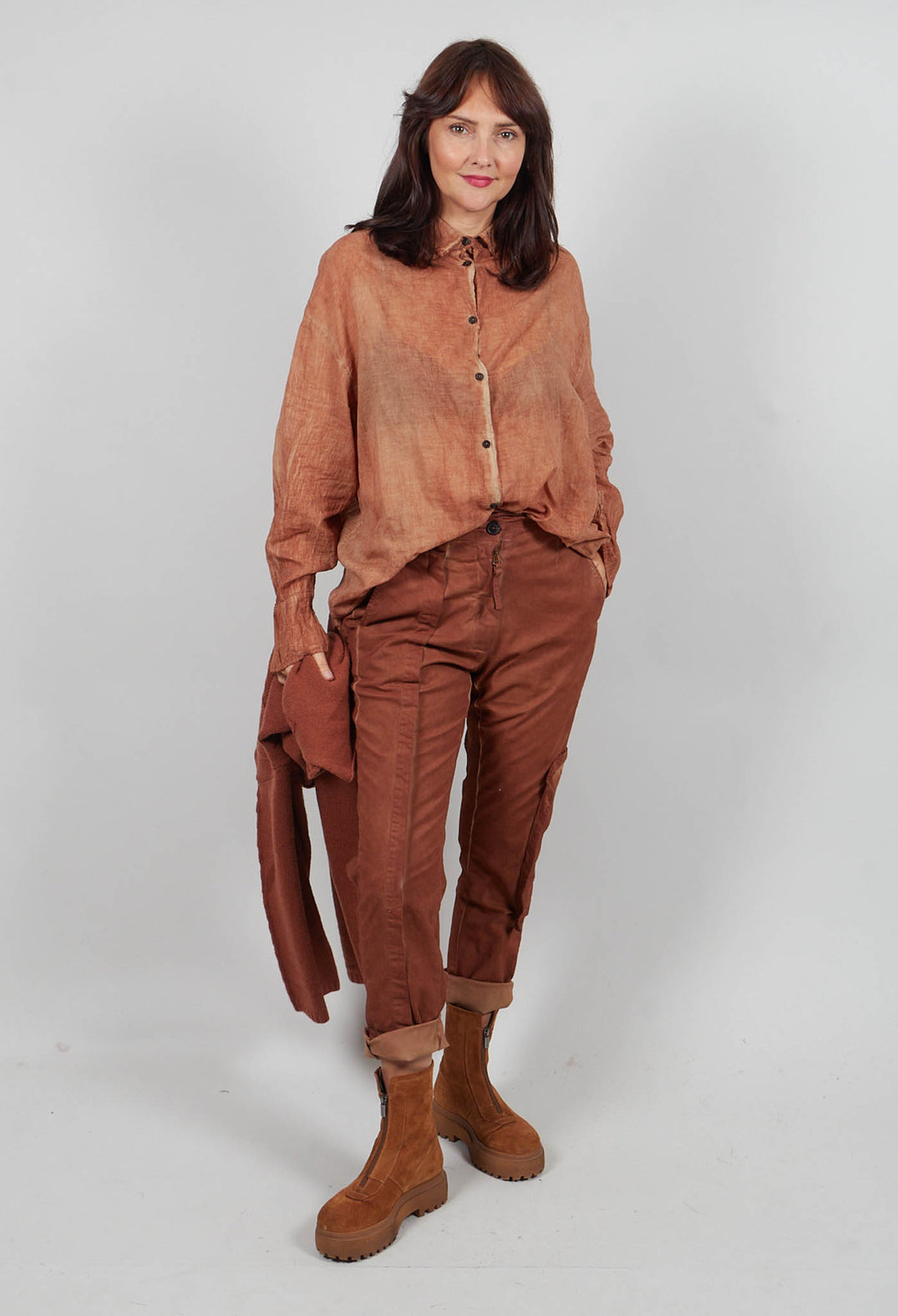 Relaxed Fit Shirt in Terracotta Cloud  - 2580401