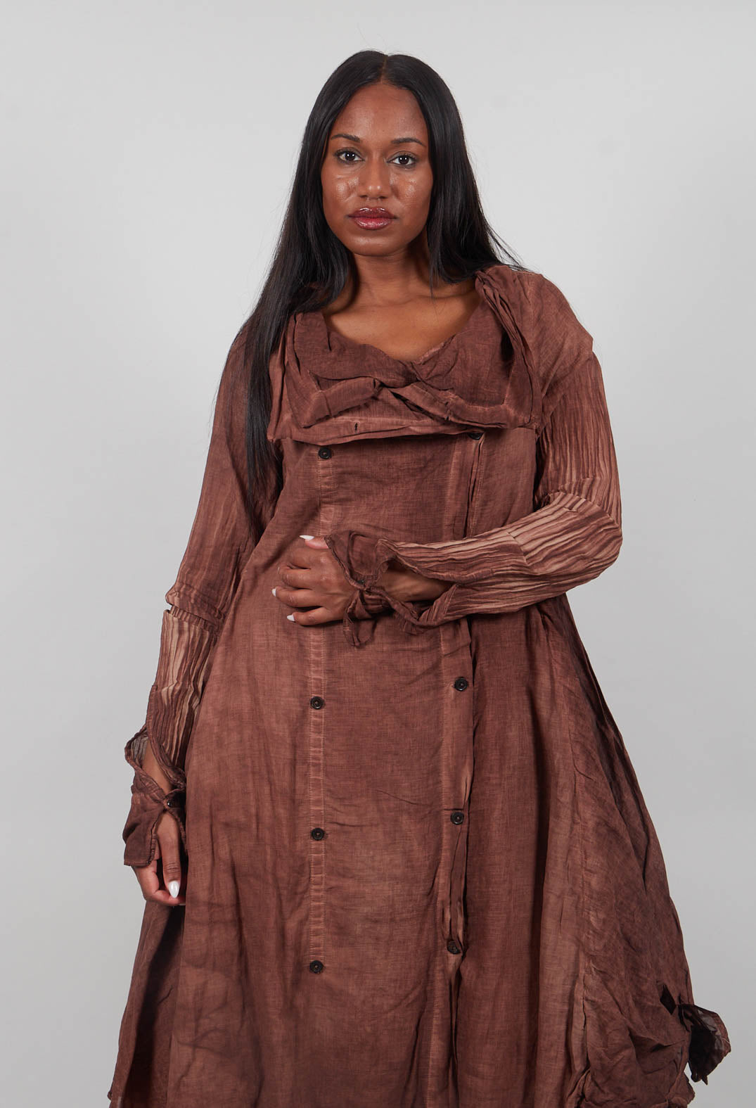 Double Breasted Dress in Henna Cloud  - 2580908