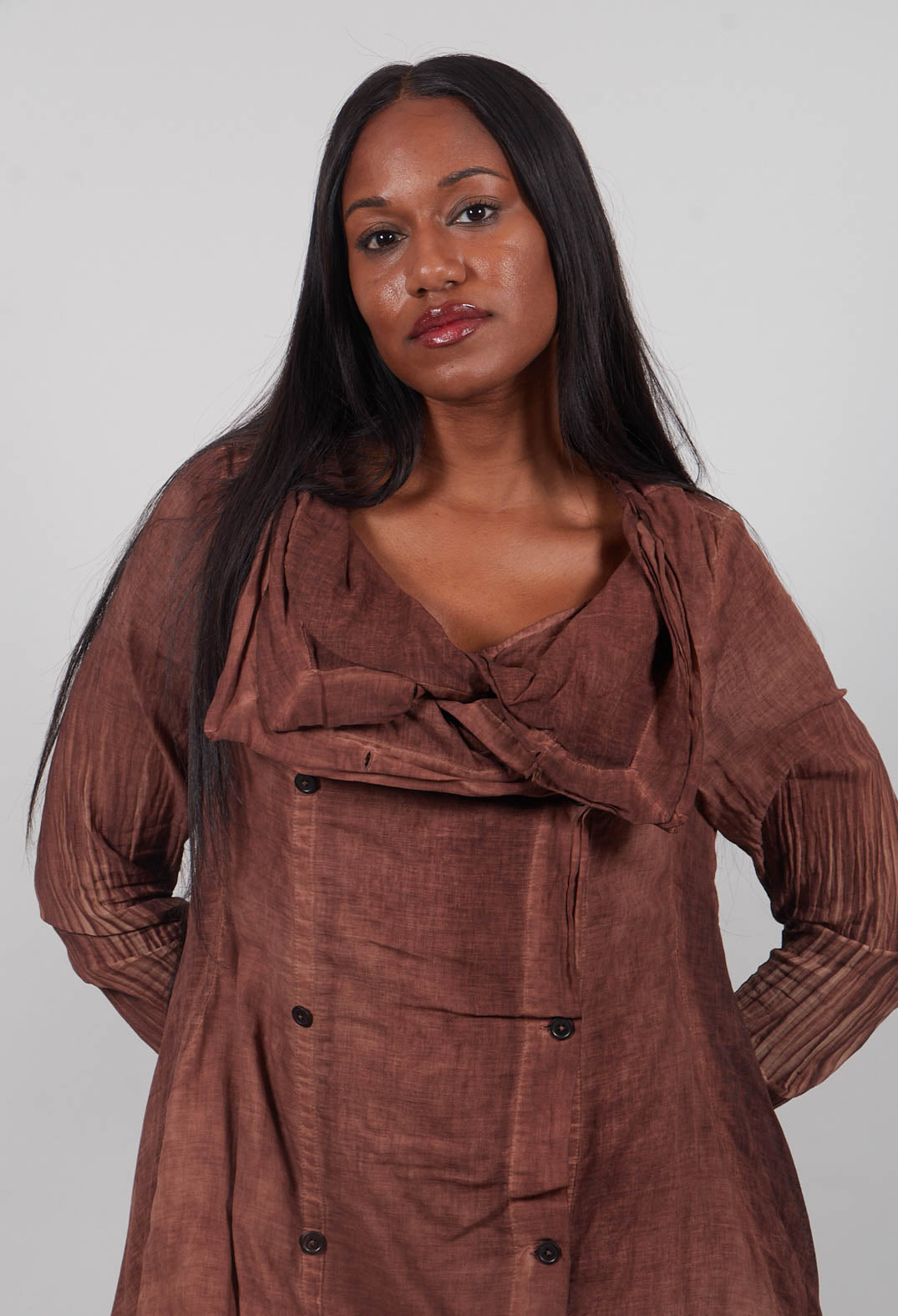 Double Breasted Dress in Henna Cloud  - 2580908