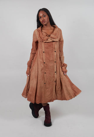 Double Breasted Dress in Terracotta Cloud  - 2580908