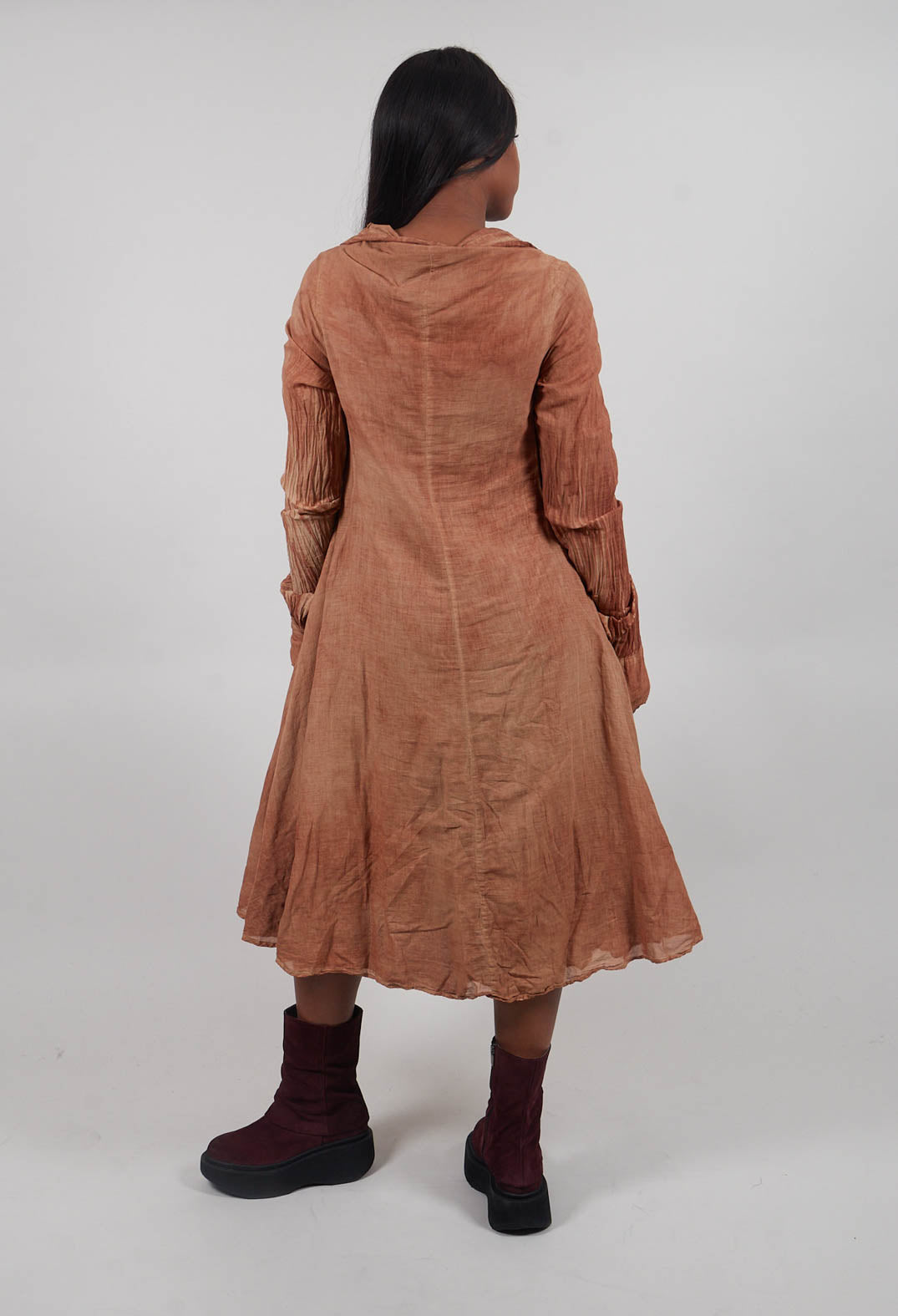 Double Breasted Dress in Terracotta Cloud  - 2580908