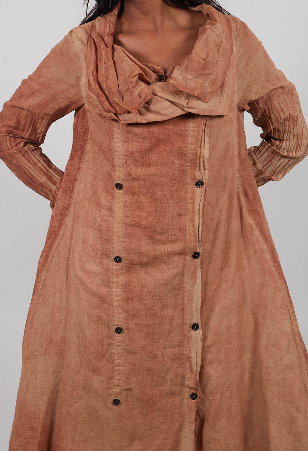 Double Breasted Dress in Terracotta Cloud  - 2580908