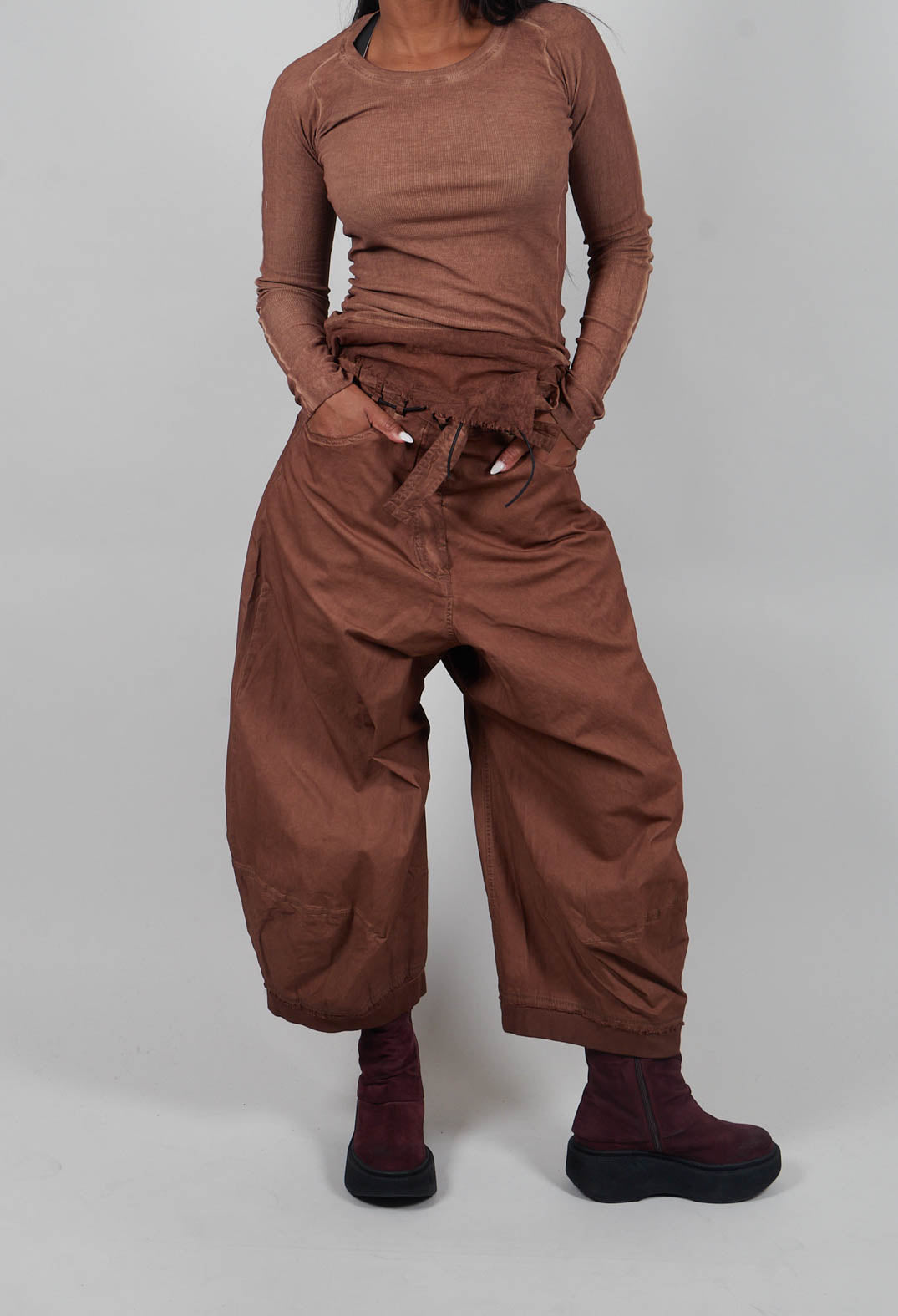 Coated Trousers in Terracotta Cloud  - 2600103