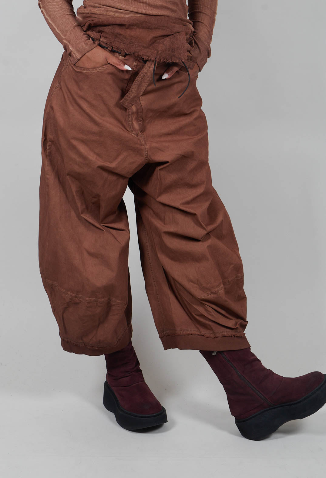 Coated Trousers in Terracotta Cloud  - 2600103