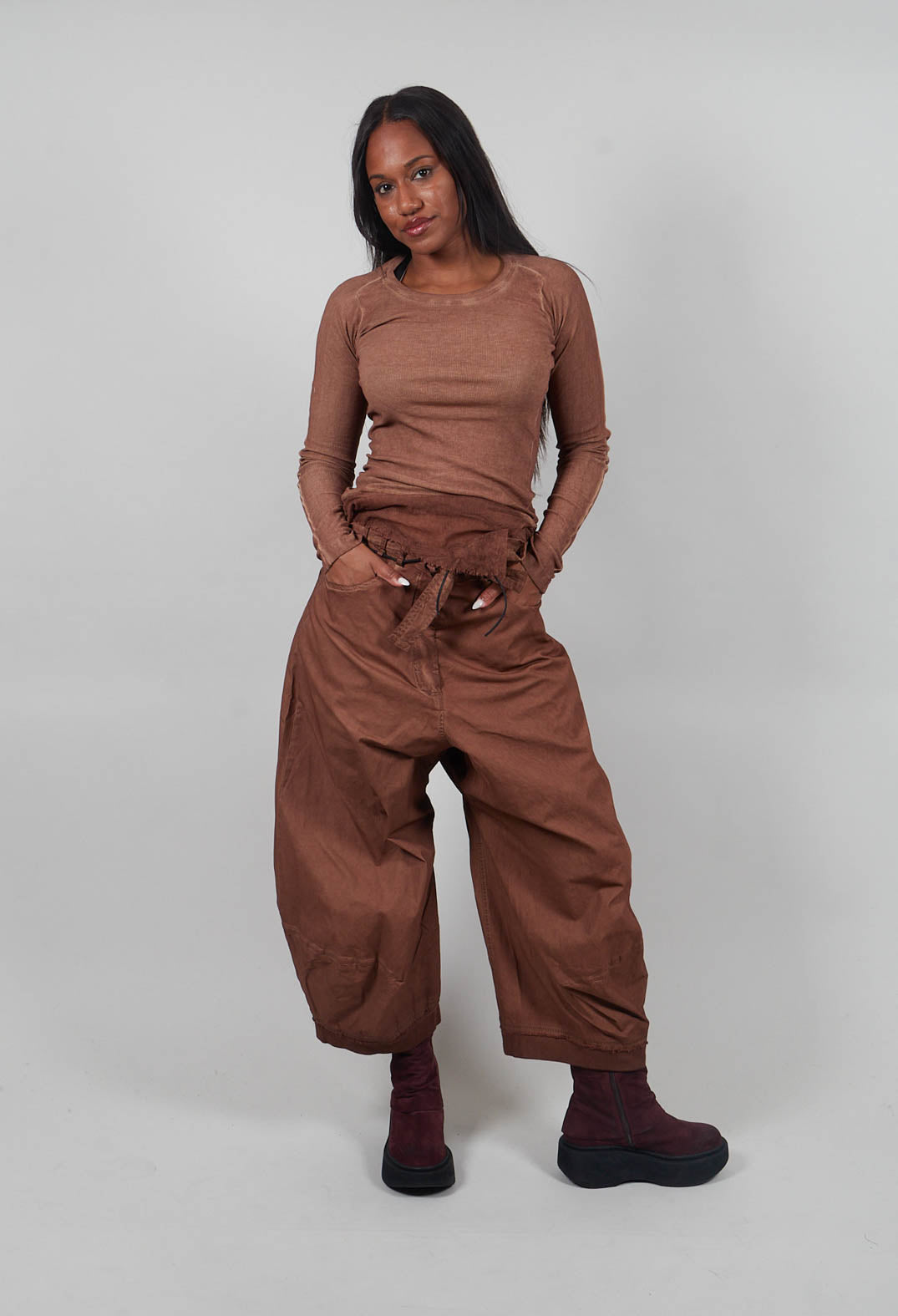 Coated Trousers in Terracotta Cloud  - 2600103