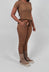 Coated Slim Leg Trousers in Dakar Cloud  - 2600105