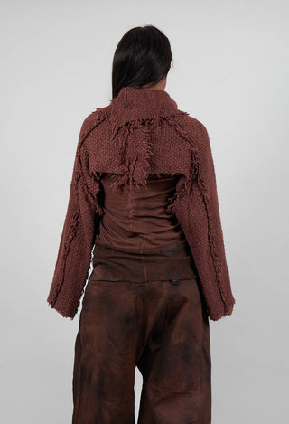 Cropped Long Sleeve Jumper in Henna - 2620703