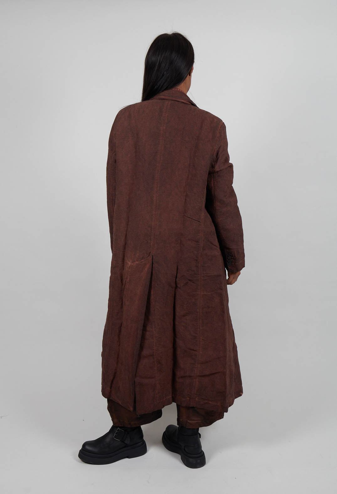 Double Breasted Long Coat in Henna Cloud  - 2711208