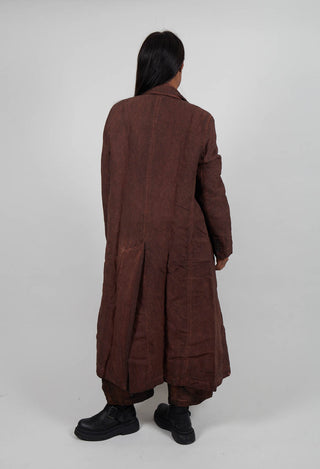Double Breasted Long Coat in Henna Cloud  - 2711208
