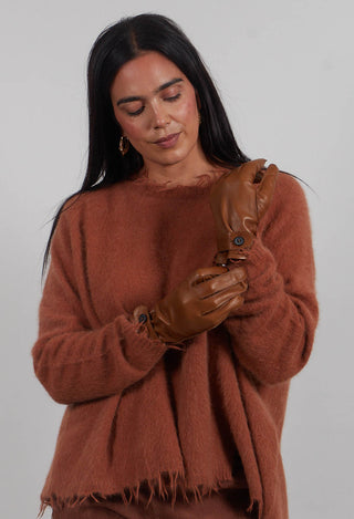 Leather Gloves with Button Strap in Dakar - 2802002