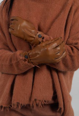 Leather Gloves with Button Strap in Dakar - 2802002