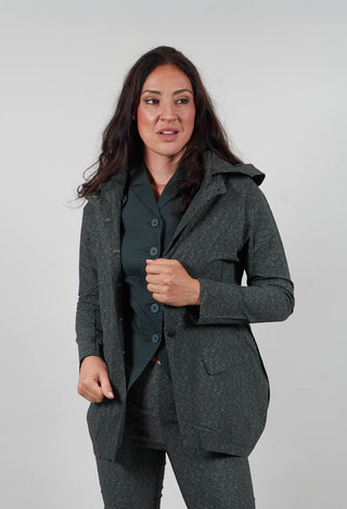 Tailored Jacket with Hood in Forest Print  - 3221101