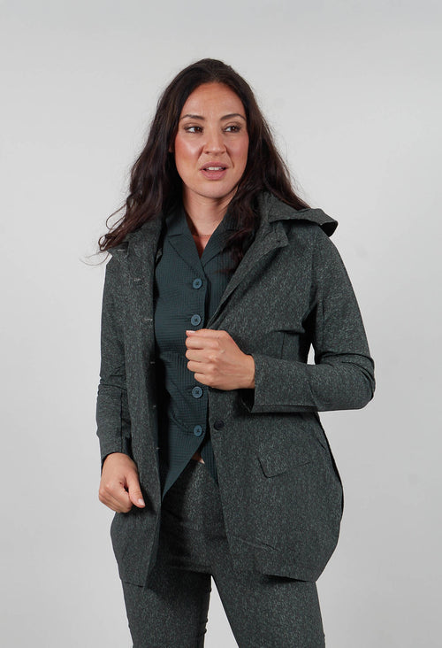 Tailored Jacket with Hood in Forest Print  - 3221101