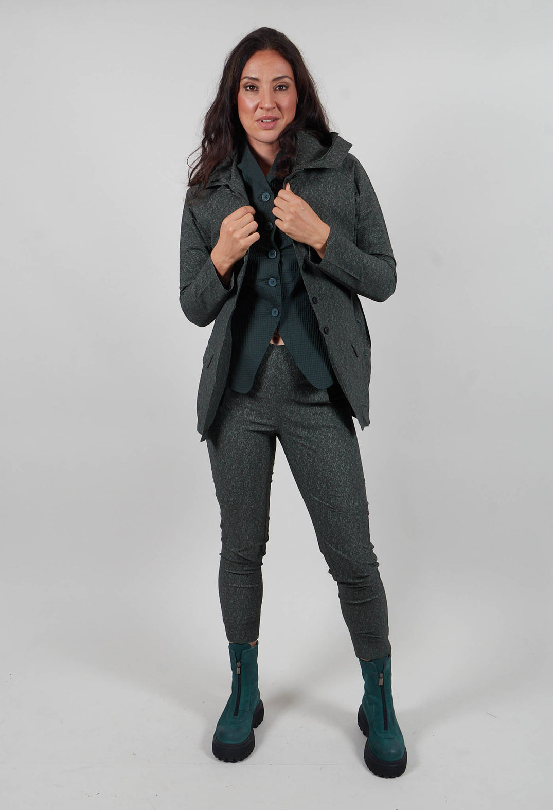 Tailored Jacket with Hood in Forest Print  - 3221101