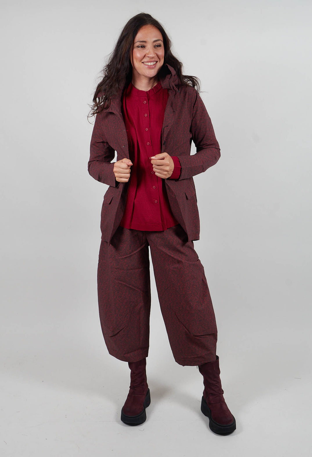 Tailored Jacket with Hood in Lava Print  - 3221101