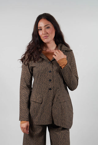 Tailored Jacket with Hood in Bronze Print - 3221101