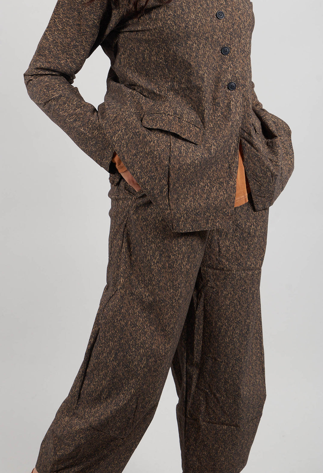 Tulip Leg Trousers in Bronze Print  - 3220104