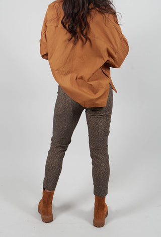 Slim Leg Trousers in Bronze Print  - 3220105