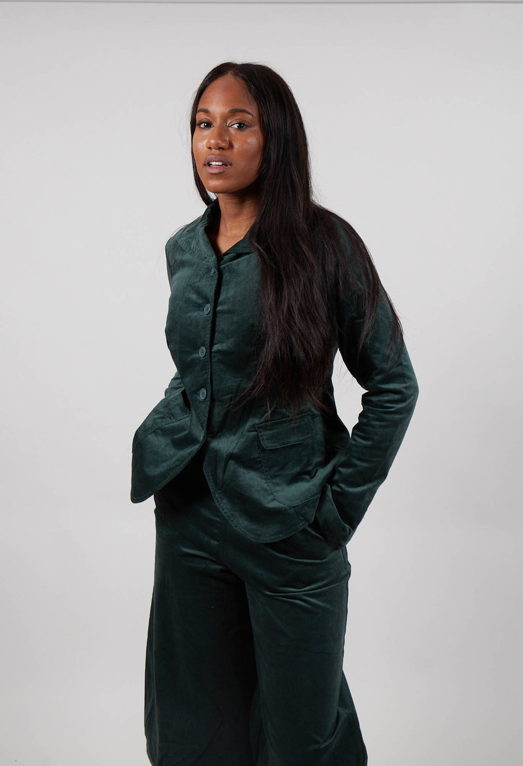 Button Up Jacket in Forest - 3231111