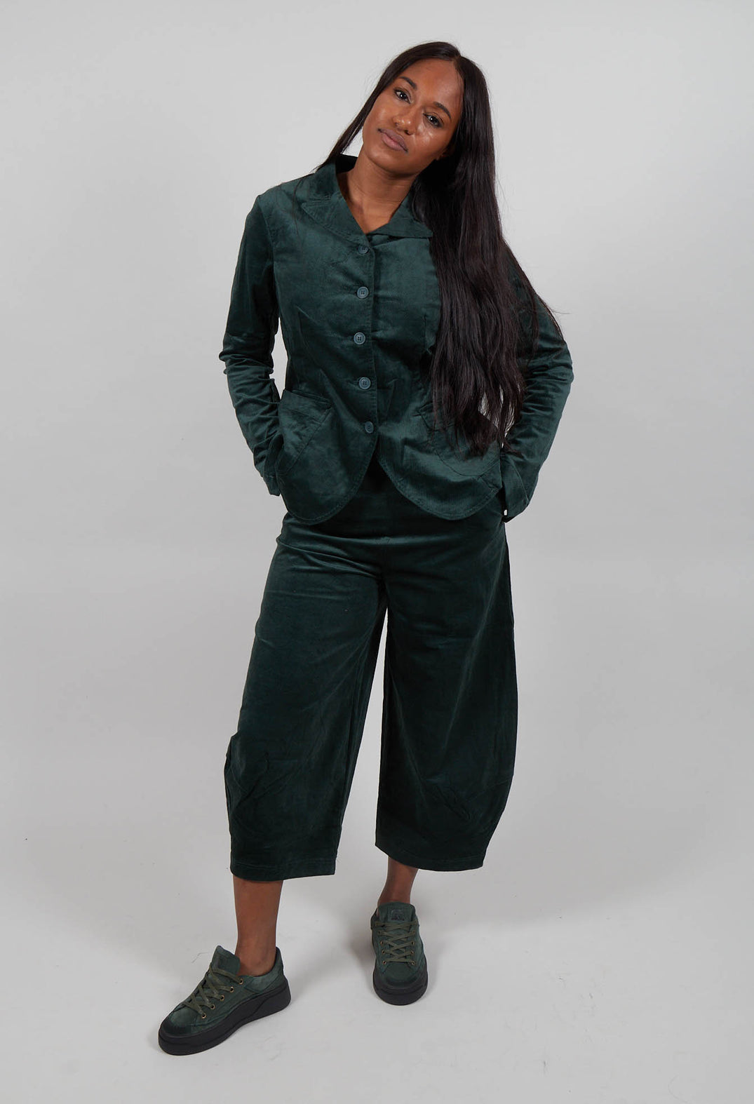 Button Up Jacket in Forest - 3231111