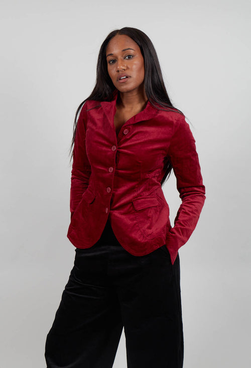 Button Up Jacket in Lava  - 3231111