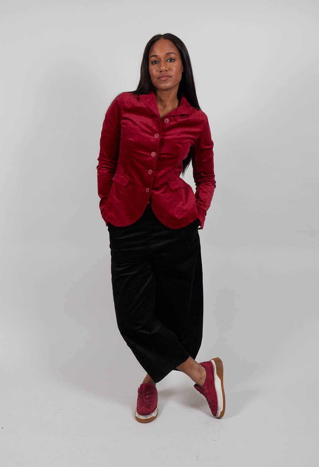 Button Up Jacket in Lava  - 3231111