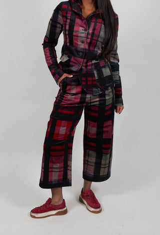 Wide Leg Trousers in Check Multicolour - 3230103