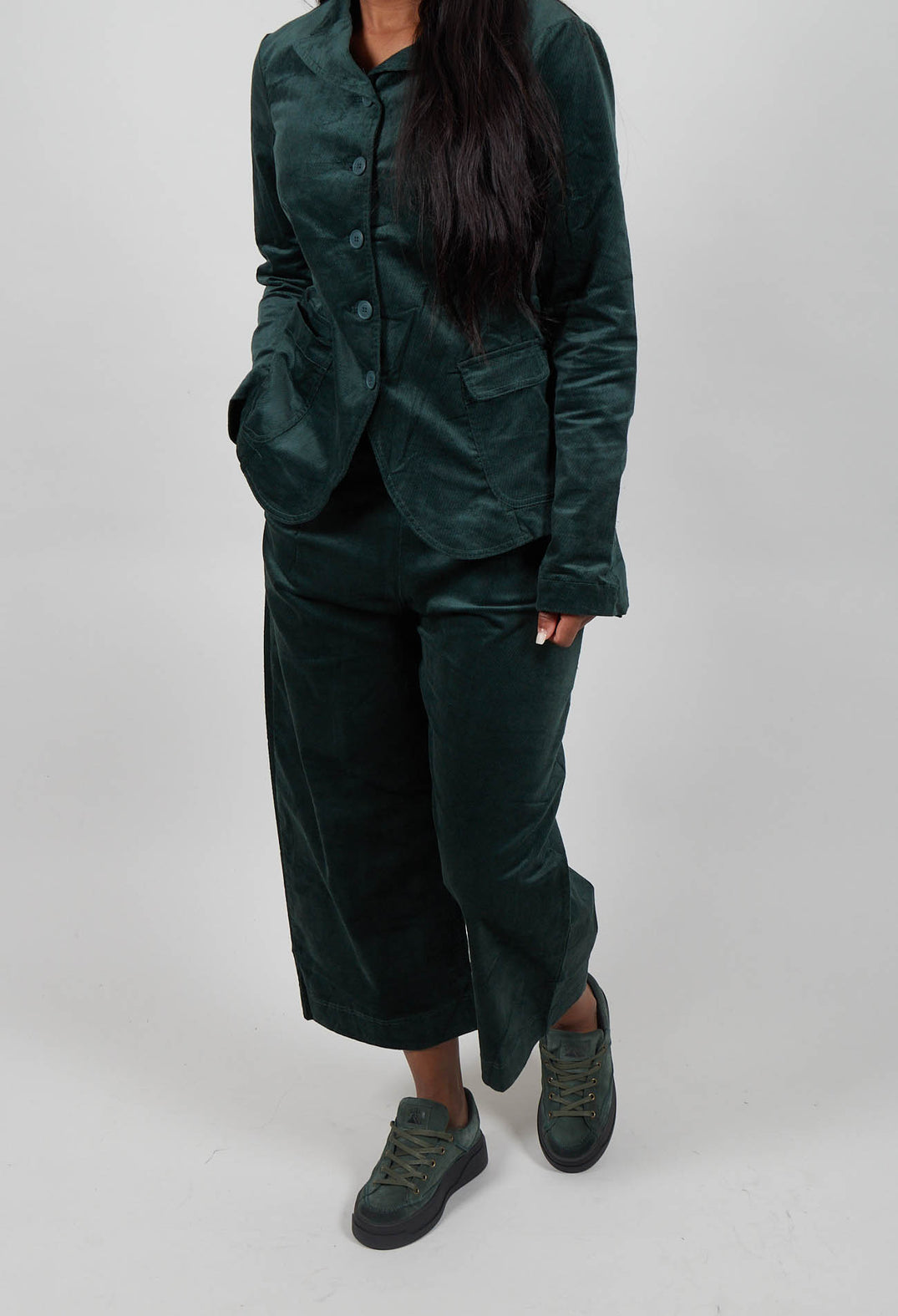 Wide Leg Trousers in Forest - 3230113