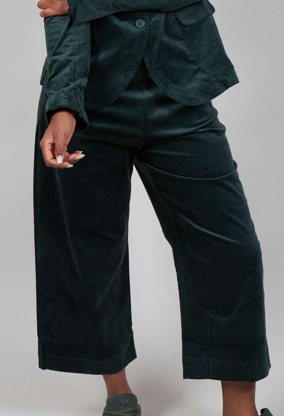 Wide Leg Trousers in Forest - 3230113