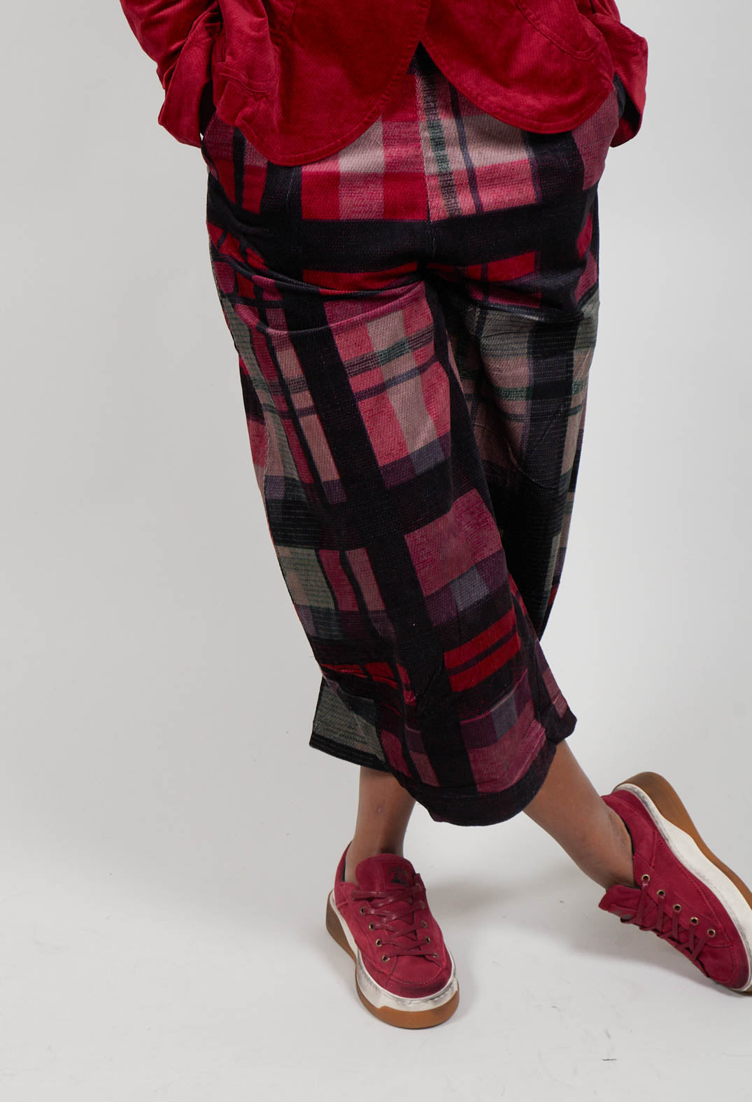 Balloon Leg Trousers in Check Multicolour - 3230104