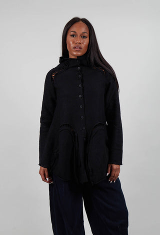 High Neck Cardigan in Black - 3247104