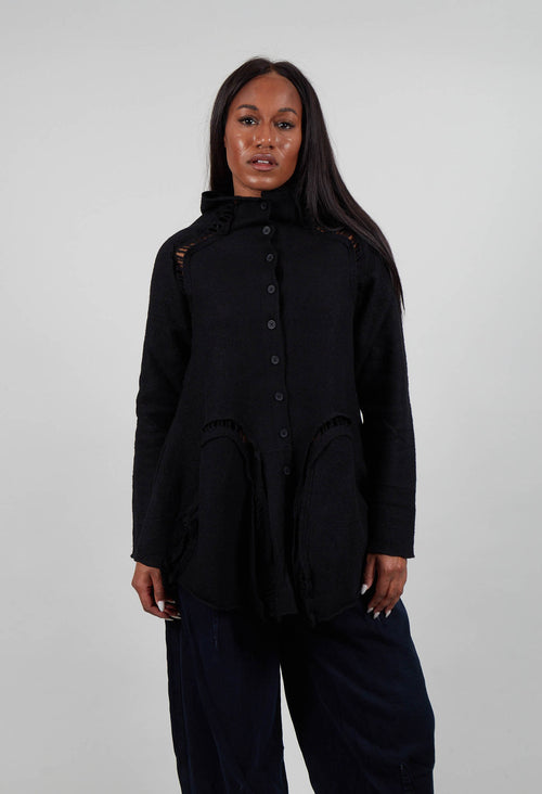 High Neck Cardigan in Black - 3247104