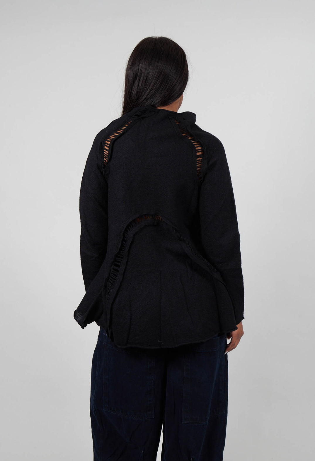 High Neck Cardigan in Black - 3247104