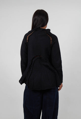 High Neck Cardigan in Black - 3247104