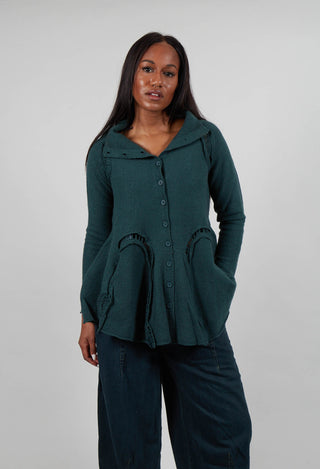 High Neck Cardigan in Forest  - 3247104